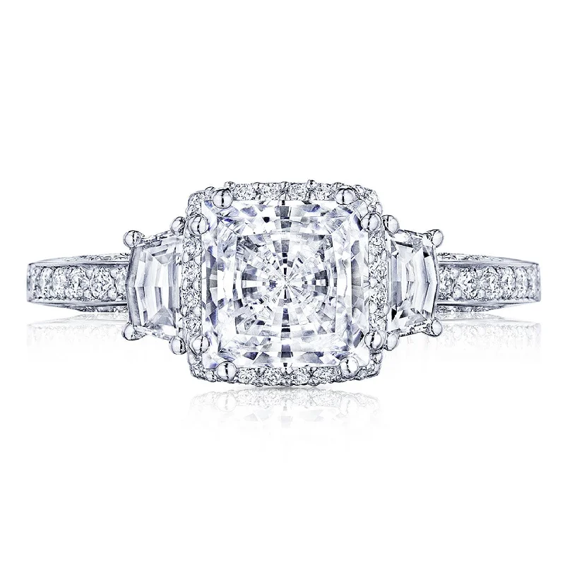 Symmetrical Engagement Rings -Dantela | Princess 3-Stone Engagement Ring 2663PR65