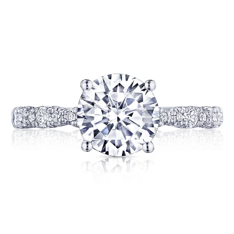 Playful Engagement Rings -Petite Crescent | Round Solitaire Engagement Ring HT2559RD7