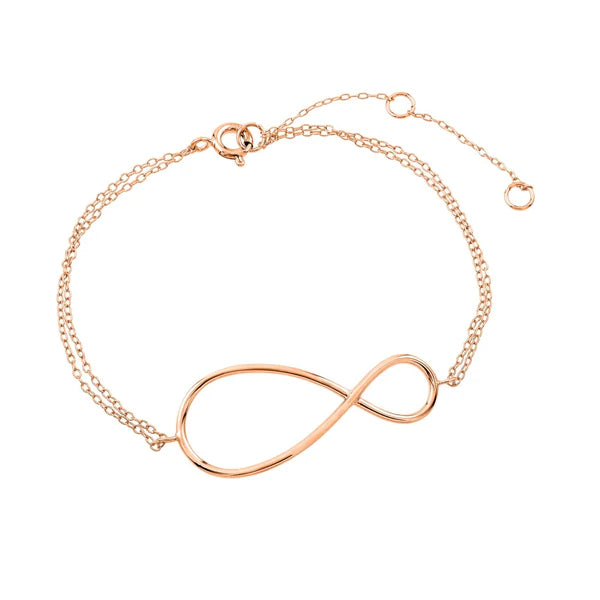 Ladies Animal Bracelets -Sterling Silver 925 Rose Gold Plated Exaggerated Infinity Sign Bracelet