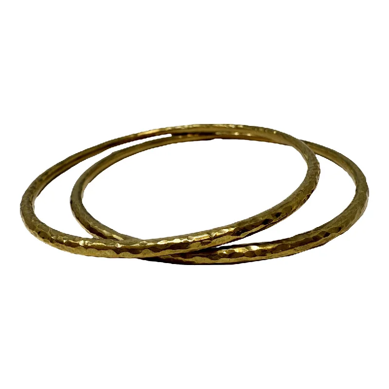 Ladies Gold Bracelets -Set of 2 Gold-tone  Bangle Bracelet