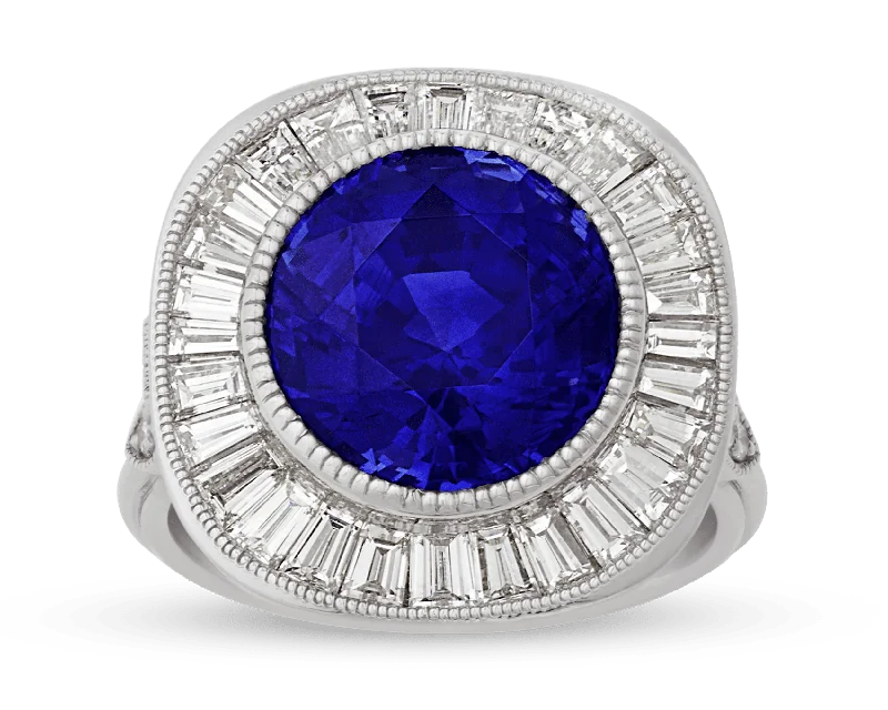 Moon Phase Rings -Ceylon Sapphire Ring, 7.10 Carats