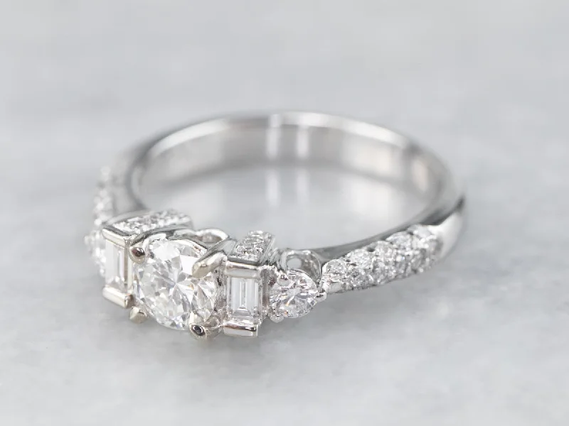 Wedding Set Engagement Rings -Diamond White Gold Engagement Ring