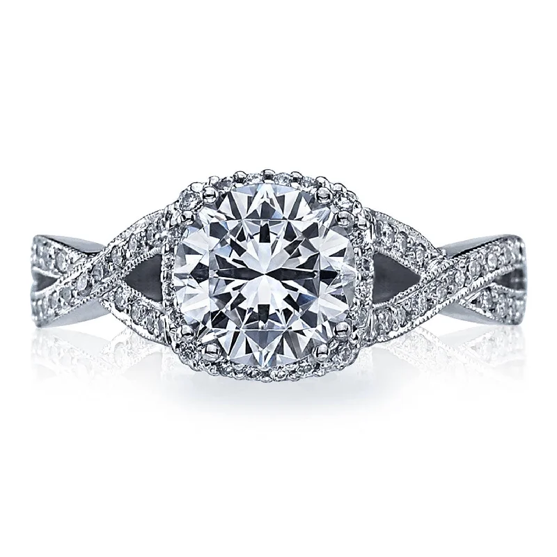 Faith Engagement Rings -Dantela | Round with Cushion Bloom Engagement Ring 2627RDMD