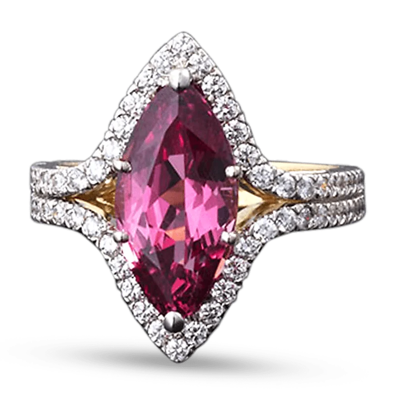 Club Symbol Rings -Red Spinel and Diamond Ring, 3.95 Carats