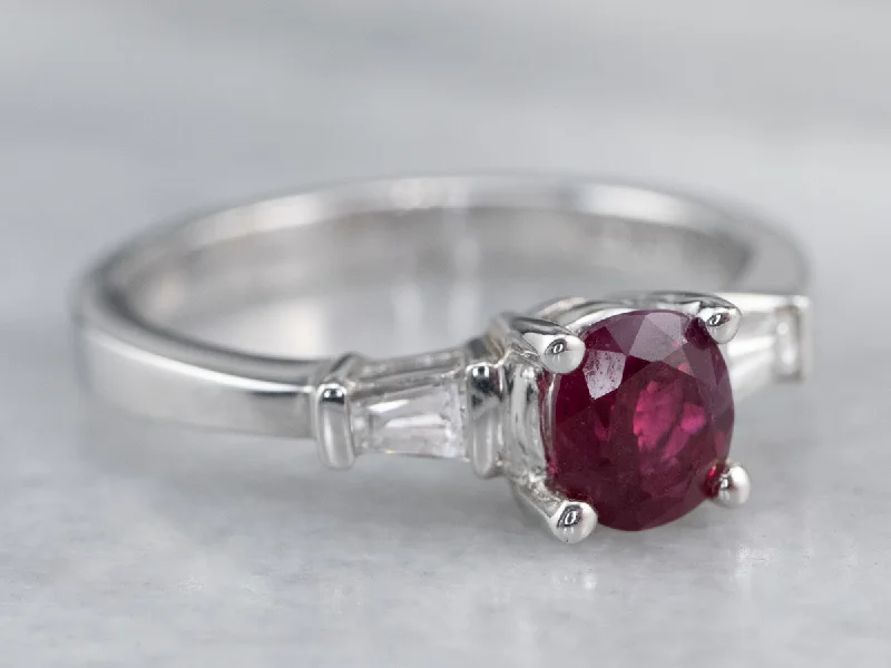 Love Engagement Rings -Ruby and Diamond Engagement Ring