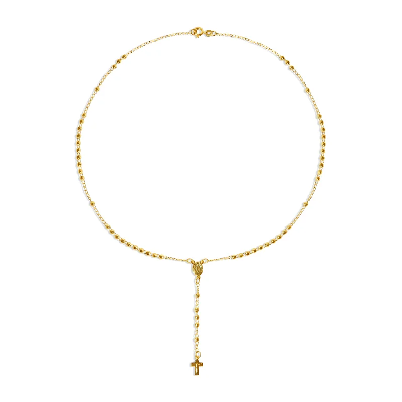 Ladies Necklaces with Love Symbol-THE BALL CHAIN ROSARY NECKLACE