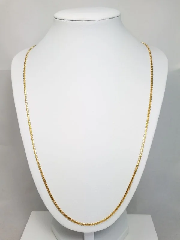 Ladies Necklaces with Violet Taaffeite-Eye Catching 24" 18k Solid Yellow Gold Fancy Link Chain Necklace