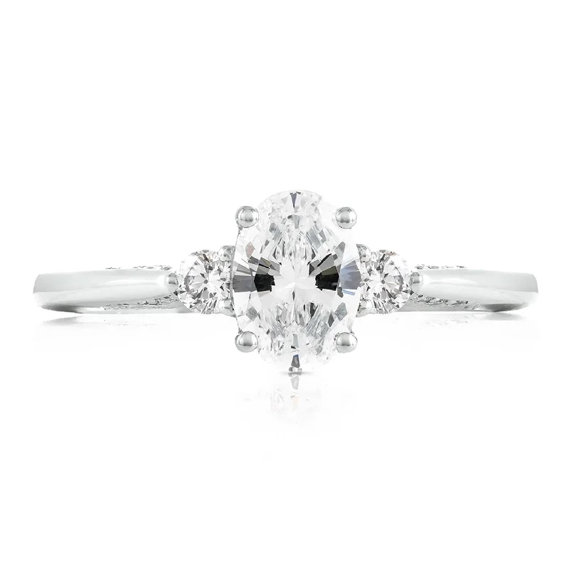 Geometric Engagement Rings -Simply TACORI | Oval 3-Stone Engagement Ring 2656OV7X5