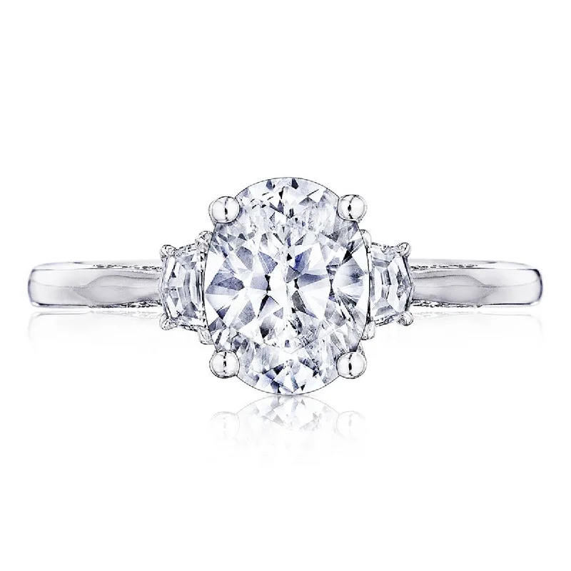 Victorian Engagement Rings -Simply TACORI | Oval 3-Stone Engagement Ring 2658OV75X55