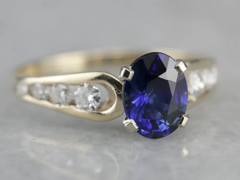 Baroque Engagement Rings -Modern Sapphire Engagement Ring