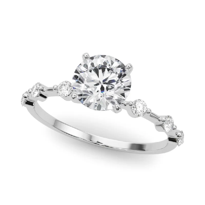 Matching Engagement Rings -14K Bezel Set Diamond Engagement Ring