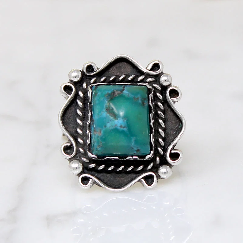 Team Logo Rings -Highly Detailed Turquoise & Sterling Overlay Ring