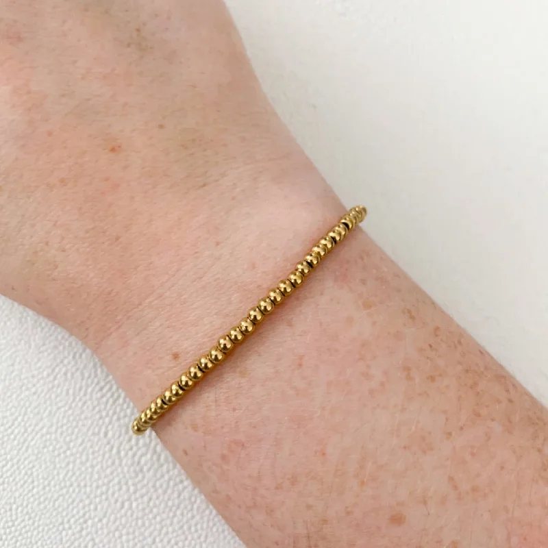 Ladies Adjustable Bracelets -Gold Bead Bracelet