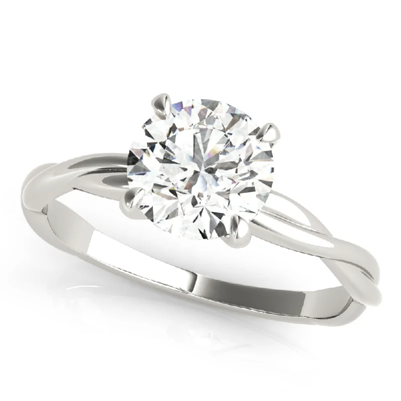 Delicate Engagement Rings -14K Solitaire Twisted Engagement Ring