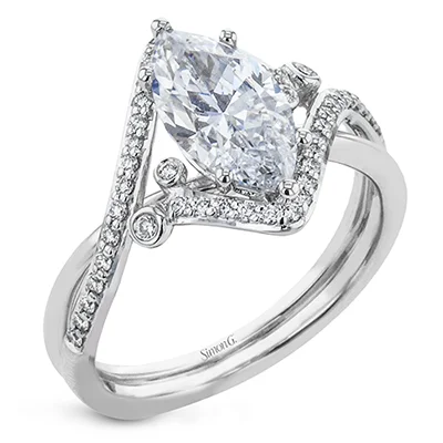 Romantic Style Engagement Rings -Marquise-Cut Criss-Cross Engagement Ring In 18k Gold With Diamonds LR2113-MQ