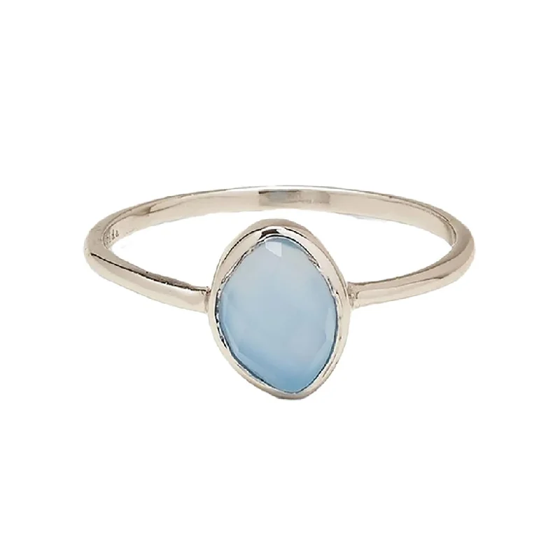 Soft Pastel Rings -Pura Vida : Organic Stone Ring - Silver