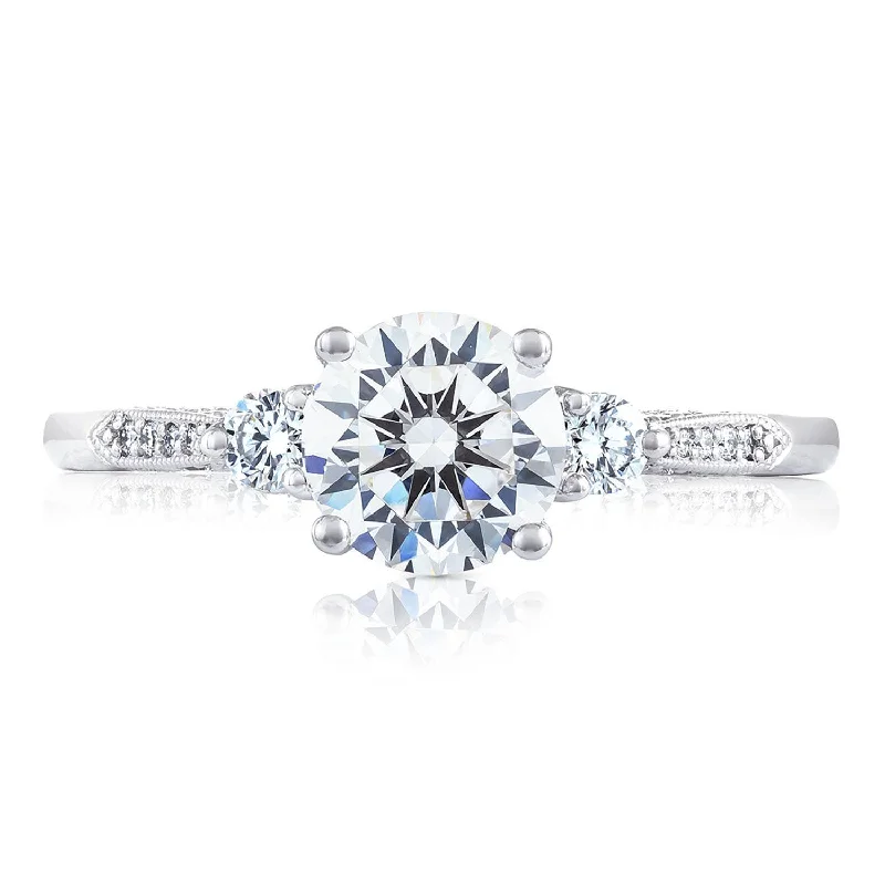 Floral Engagement Rings -Simply TACORI | Round 3-Stone Engagement Ring 2657RD65