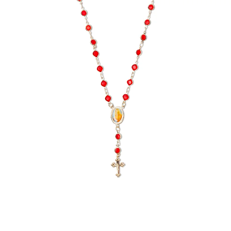 Ladies Necklaces for Entrepreneurs-THE RED STONE ROSARY NECKLACE