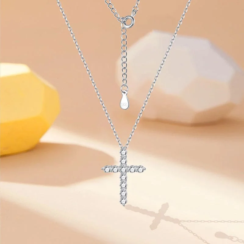 Ladies Necklaces with Slate Hematite-zircon cross pendant  necklace