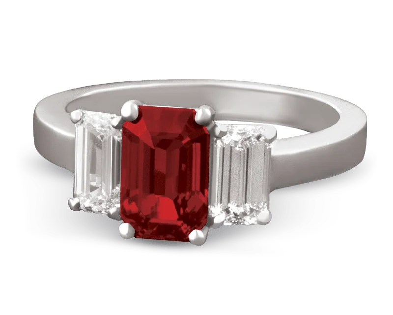 Sun Symbol Rings -Burma Ruby and Diamond Ring, 1.66 Carats