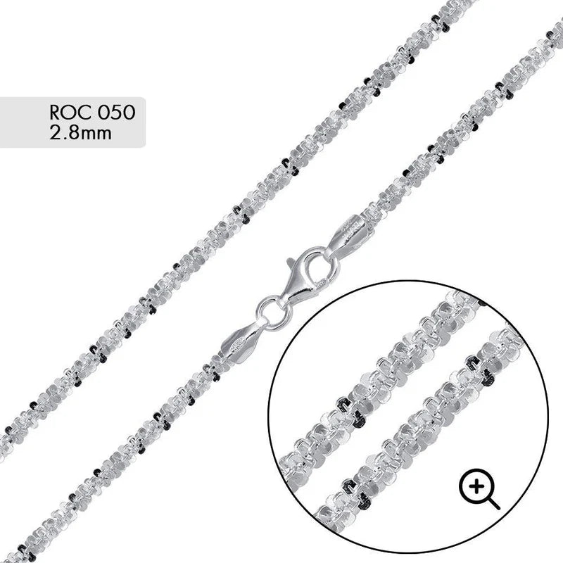 Ladies Delicate Bracelets -Roc 050 Sterling Silver Bracelet 2.8mm