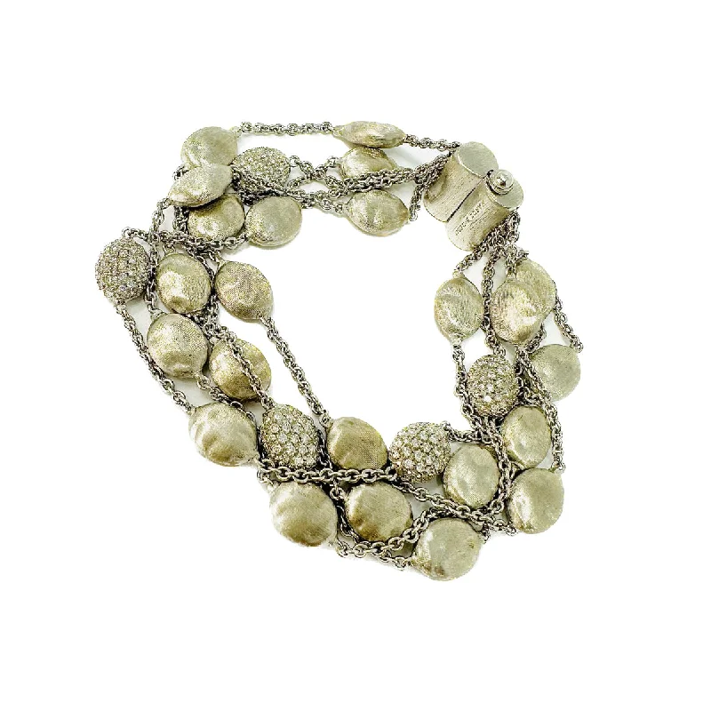 Ladies Vintage Bracelets -Marco Bicego 18K White Gold 5 Strand Siviglia Bracelet with 2.33ct Diamonds