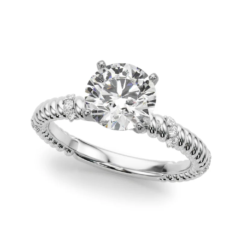 Asymmetrical Engagement Rings -14K Engagement Ring Solitaire