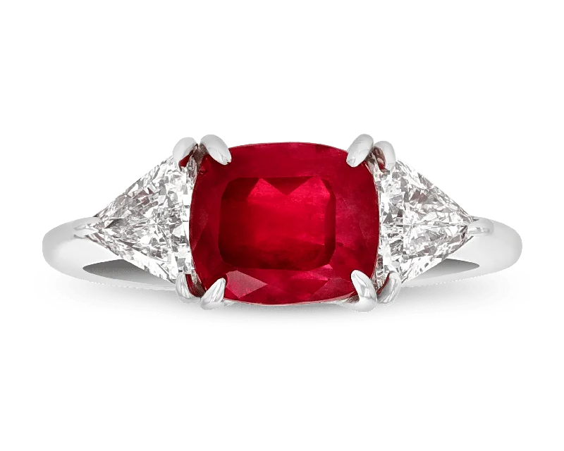 Oval Shape Rings -Red Emerald Ring, 2.23 Carats