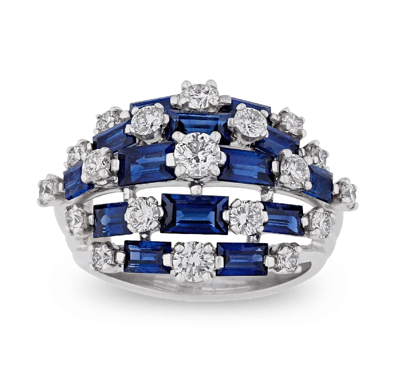 Rustic Charm Rings -Oscar Heyman Sapphire and Diamond Ring