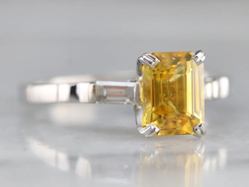 High-Profile Engagement Rings -Yellow Sapphire Diamond Engagement Ring