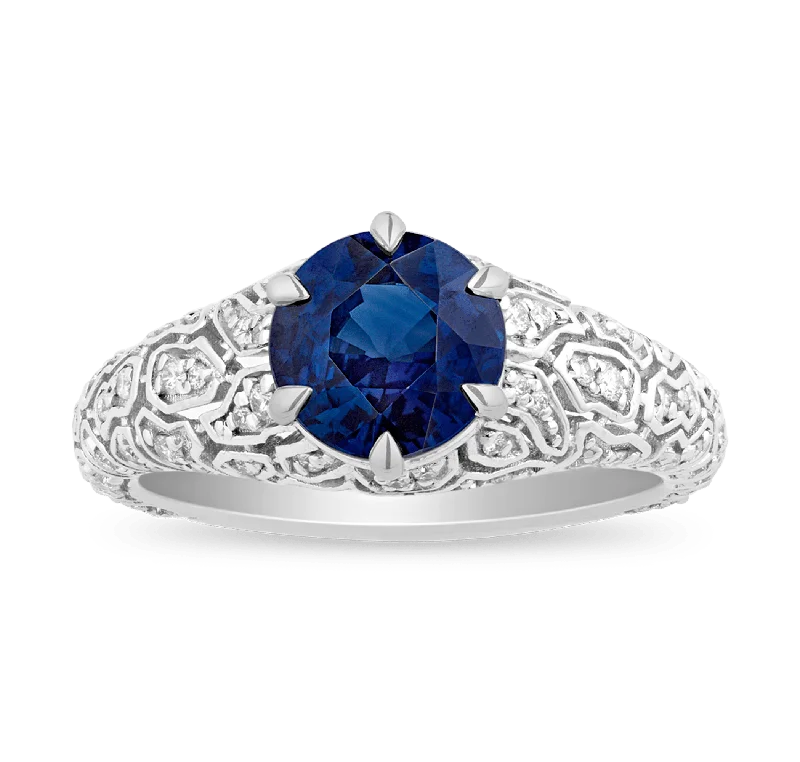 Office Friendly Rings -Brilliant-Cut Sapphire Ring, 2.21 Carats