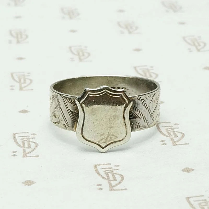 Black Stone Rings -Victorian Hand Worked Silver Signet Ring