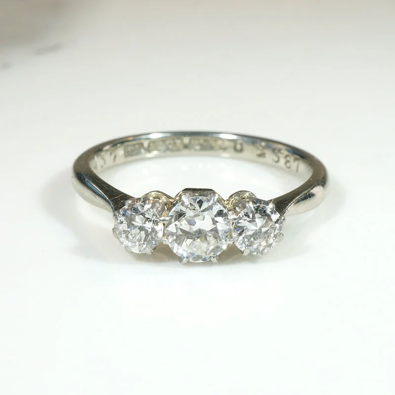 Club Symbol Rings -Delightful Edwardian Diamond Trilogy Ring