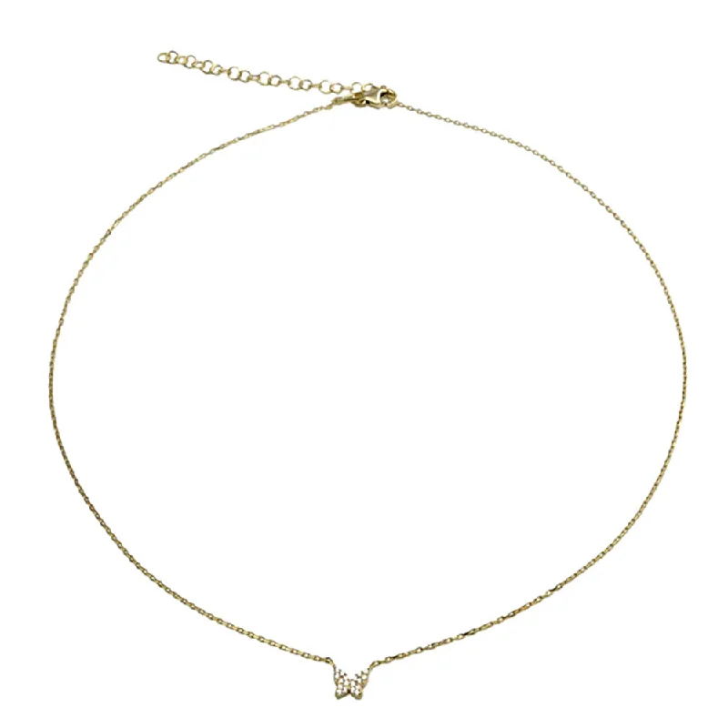 Ladies Necklaces with Tree Charm-THE SINGLE PAVE' BUTTERFLY NECKLACE (CHAPTER II BY GREG YÜNA X THE M JEWELERS)