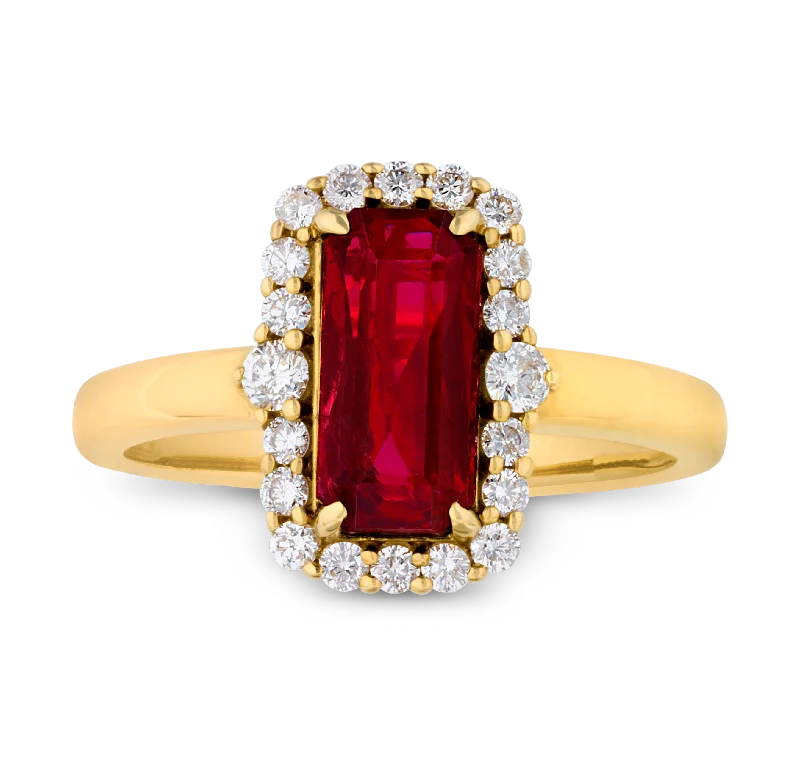 Diamond Accent Rings -Untreated Ruby Ring, 2.01 carats