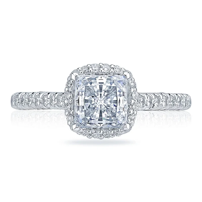 Ethnic Engagement Rings -Petite Crescent | Princess with Cushion Bloom Engagement Ring HT2547PR6