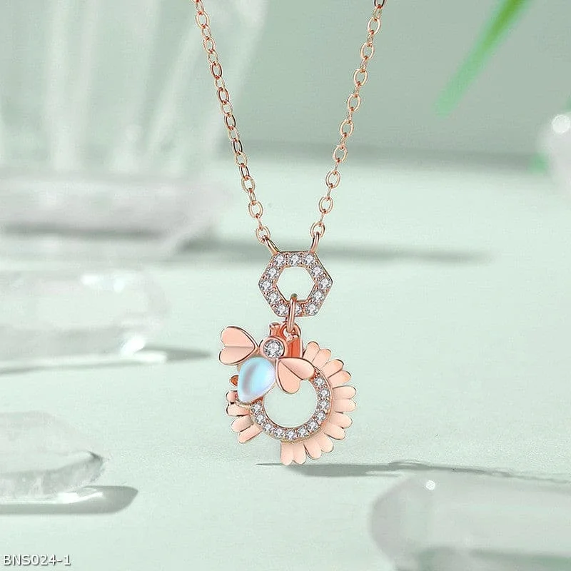 Ladies Necklaces with Pure Okenite-Daisy Moonstone Microset Necklace