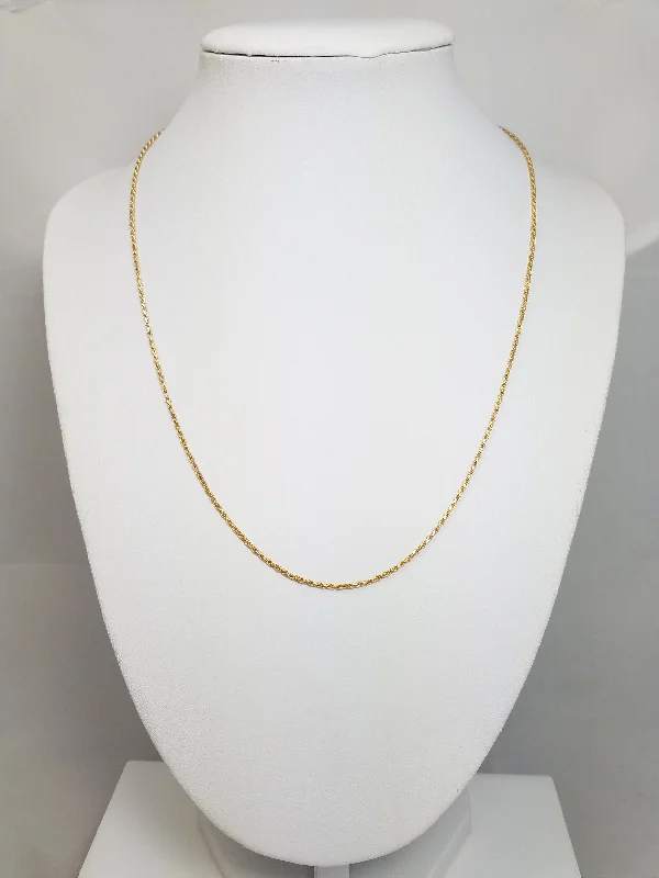 Ladies Necklaces Endless Design-Classic 18" Solid 14k Yellow Gold Rope Chain Necklace