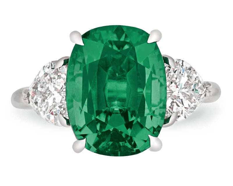 Bird Design Rings -Zambian Emerald Ring, 5.09 Carats