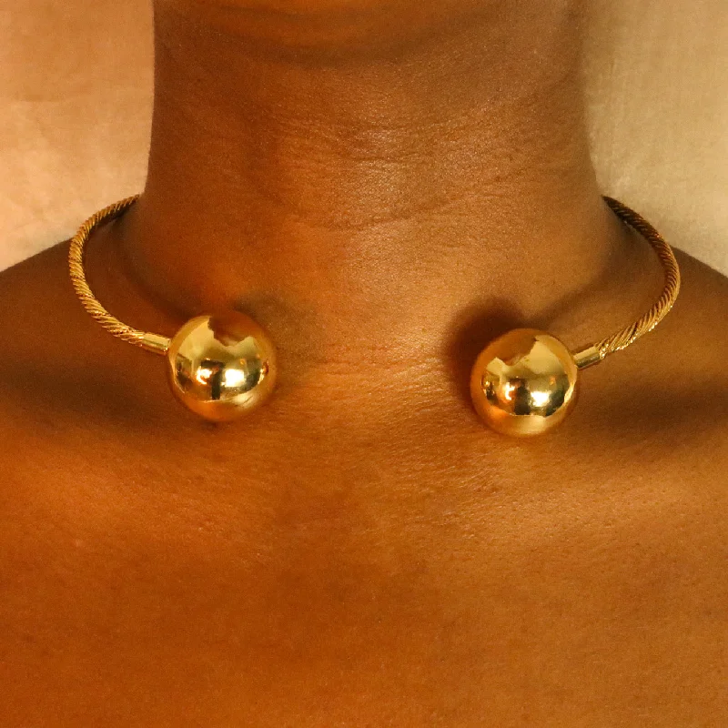 Ladies Necklaces Petite Charm-Banda 18ct Gold Plated Choker Necklace