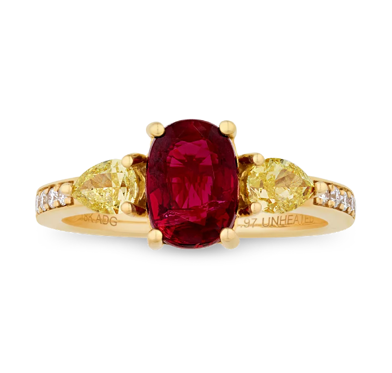 Starry Glow Rings -Untreated Ruby Ring, 1.97 carats