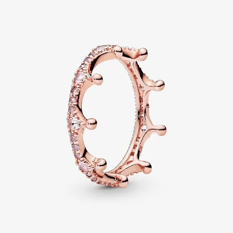 Unicorn Horn Rings -PANDORA : Pink Sparkling Crown Ring