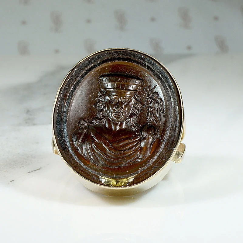 Edgy Design Rings -Renaissance Man & Archangel Micheal Intaglio Ring