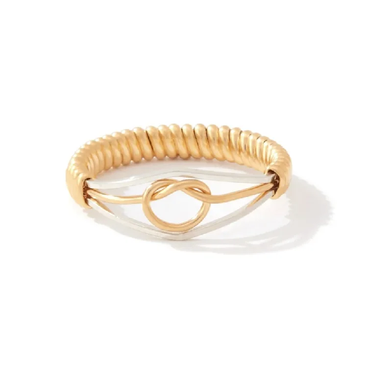 Luxury Statement Rings -Ronaldo Jewelry : Stronger Together Ring in Silver in 14K Gold Artist Wire Wraps & Knot