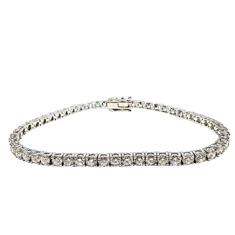 Ladies Unicorn Bracelets -14K White Gold Lab Grown 6ct Diamond Tennis Bracelet