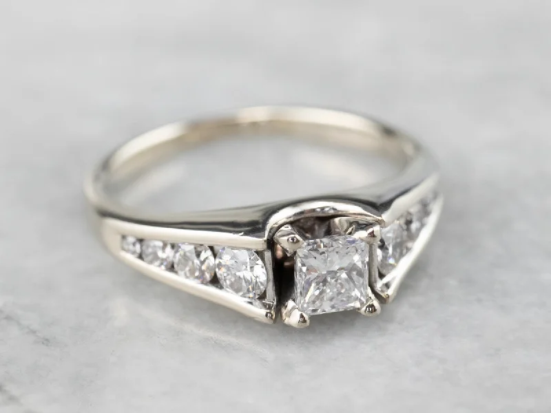 Claddagh Engagement Rings -Modern Princess Cut Diamond Engagement Ring