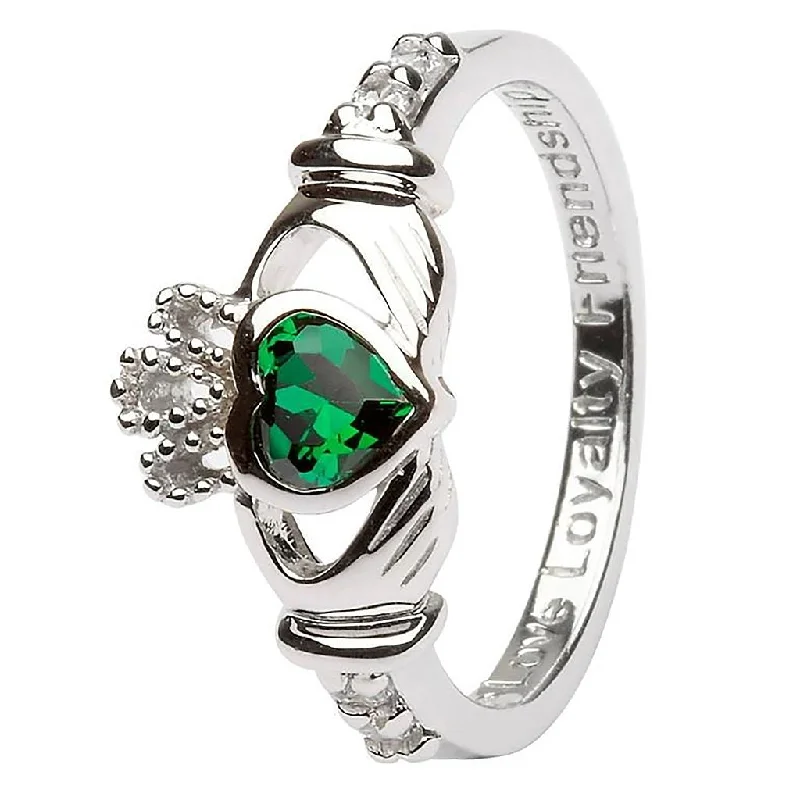 Peaceful Stone Rings -Shanore : Claddagh Birthstone Ring – May