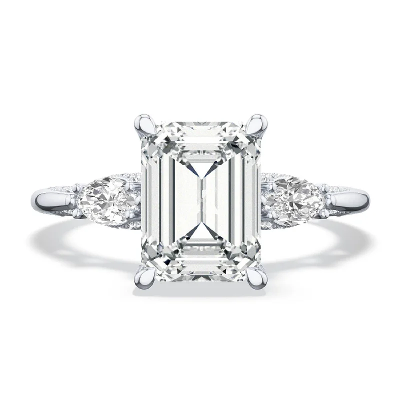 Glass Engagement Rings -Simply TACORI | Emerald 3-Stone Engagement Ring 2685ec8x6