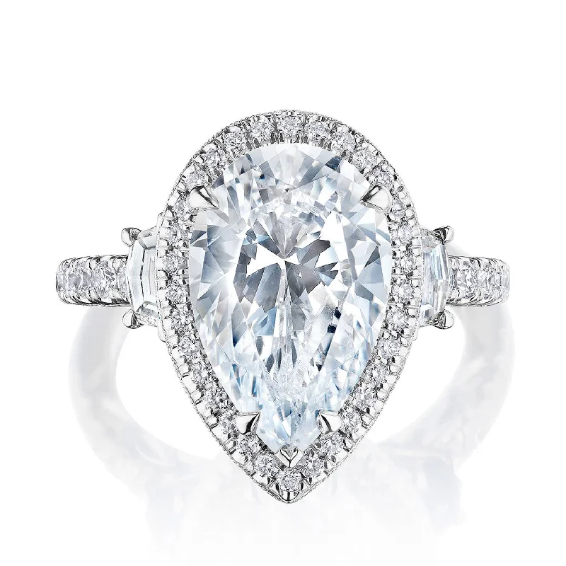 Ethnic Engagement Rings -Dantela | Pear 3-Stone Engagement Ring 269322PS14X9