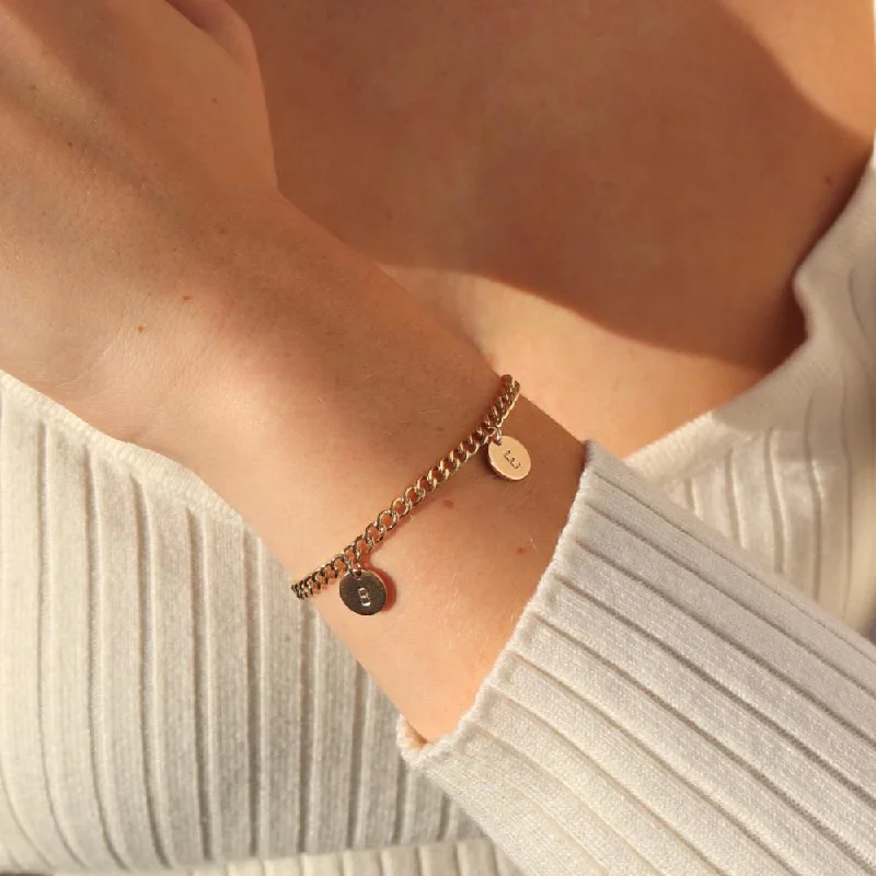 Ladies Radiance Bracelets -Modern Muse Initial Bracelet in 14k Gold Fill